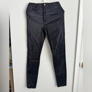 Black Orchid Gisele High Rise Skinny Jeans - Black with Silver Sparkle